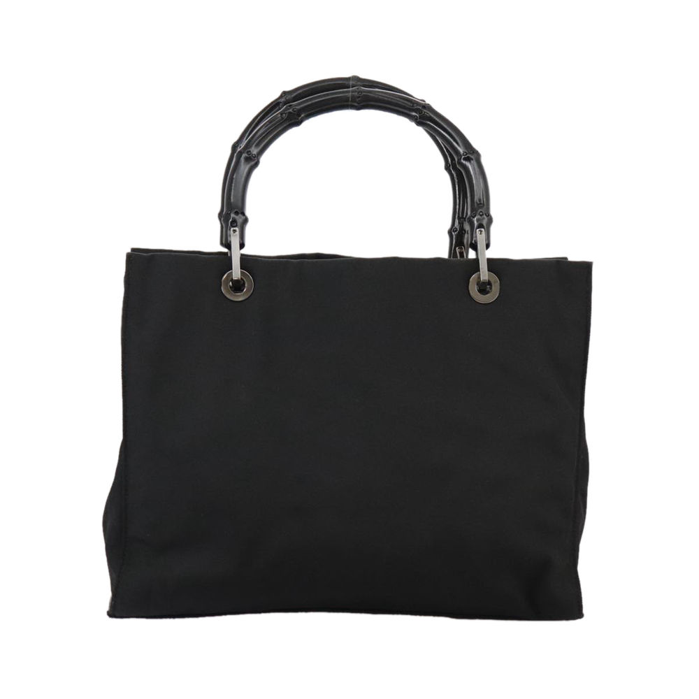 GUCCI Bamboo Hand Bag Nylon Black 002 1016 Auth ep7046 - Picture 3 of 16